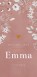 Geboortekaartje meisje roze floral Emma