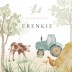 Geboortekaartje boerderij tractor aquarel Frenkie