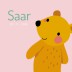 Geboortekaartje beer roze Saar