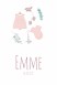 Geboortekaartje roze babykleertjes Emme
