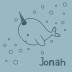 Geboortekaartje narwal blauw Jonah