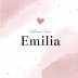 Geboortekaartje meisje roze aquarel Emilia