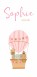 Geboortekaartje roze luchtballon met dieren Sophie