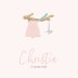 Geboortekaartje boomstam met kleding roze Christie