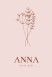 Geboortekaartje meisje dochter roze botanisch Anna