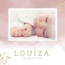 Geboortekaartje meisje goudlook spetters foto Louiza