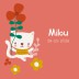 Geboortekaartje kat met bloemen Milou