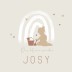 Geboortekaartje meisje silhouette regenboog Josy