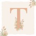 Geboortekaartje letter met roze aquarel floral Tess