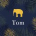Geboortekaartje olifant silhouette donkerblauw Tom