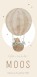 Geboortekaartje neutraal luchtballon beer Moos