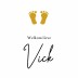 Geboortekaartje gouden voetjes Vick