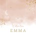 Geboortekaartje meisje warm roze aquarel met goudlook Emma