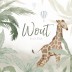 Geboortekaartje jongen giraf jungle Wout