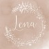 Geboortekaartje meisje oudroze bloemenkrans Lena - witfolie optioneel