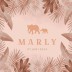Geboortekaartje roze botanical olifant Marly - rosegoudfolie optioneel