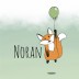 Geboortekaartje vos met groene ballon Noran