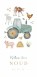 Geboortekaartje boerderij tractor aquarel Noud