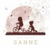 Geboortekaartje silhouette zusjes Sanne
