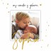 Geboortekaartje foto met goudfolie hartjes en naam Sophia