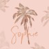 Geboortekaartje roze palmboom Sophie - rosegoudfolie optioneel