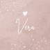 Geboortekaartje meisje dochter roze betonlook met wit hartje Vera