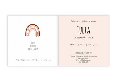 1643-2-geboortekaartje-julia-goudfolie-hartjes-goud-folie-roze-regenboog-meisje
