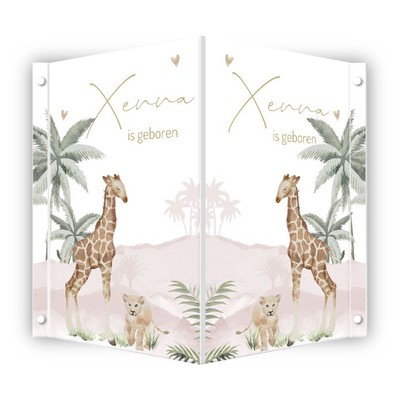3819-geboortebord-meisje-roze-jungle-giraf-Xenna