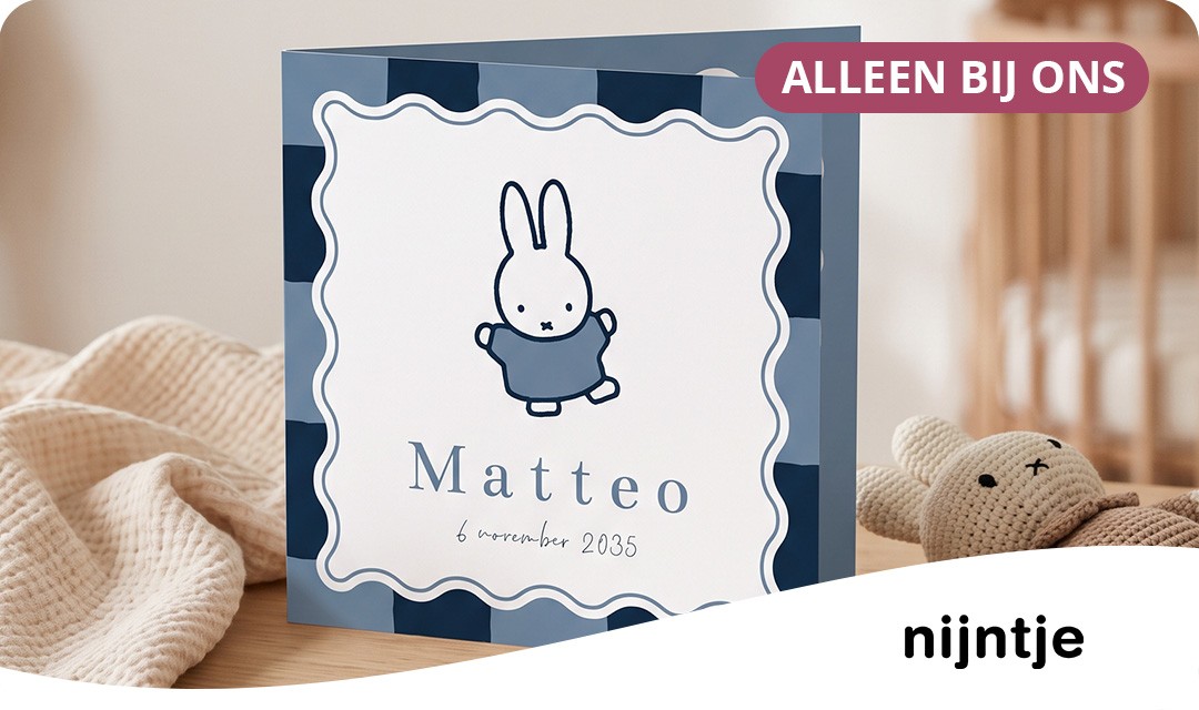 Exclusieve geboortekaartjes met nijntje