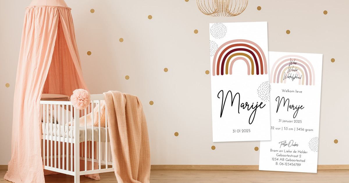 Haal inspiratie uit de babykamer voor je geboortekaartje