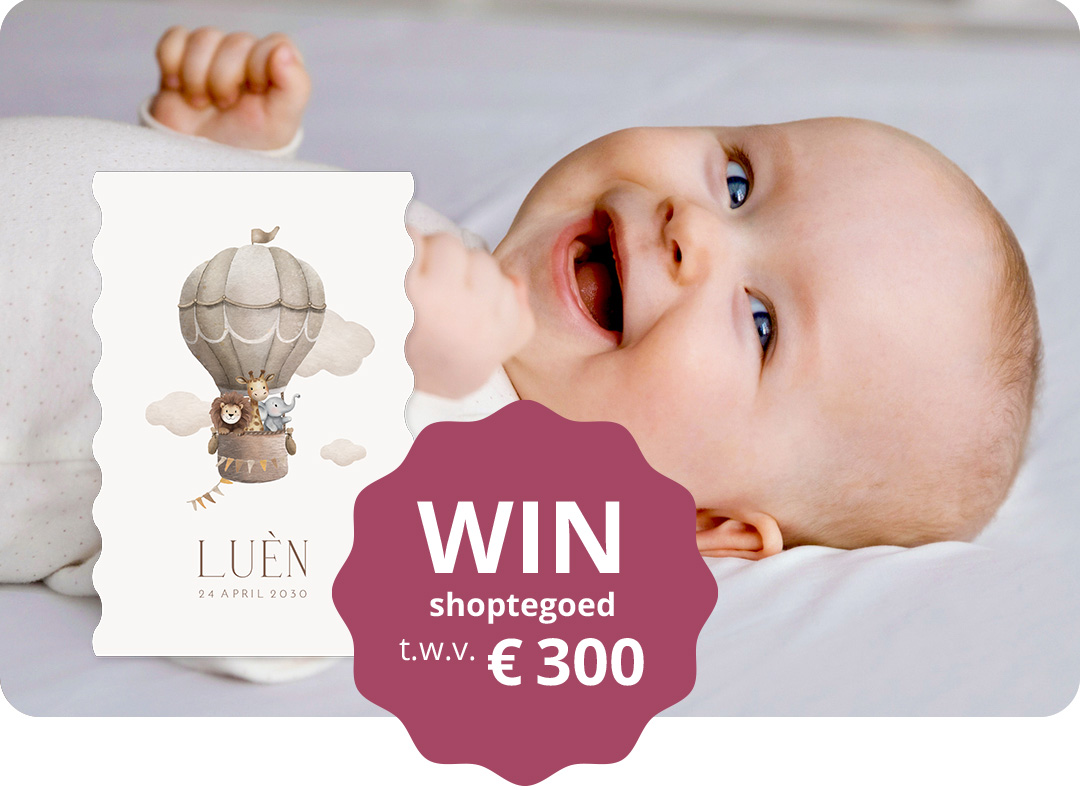 Geboortekaartjes winnen winactie babykaartje jongen meisje geboorte aankondiging