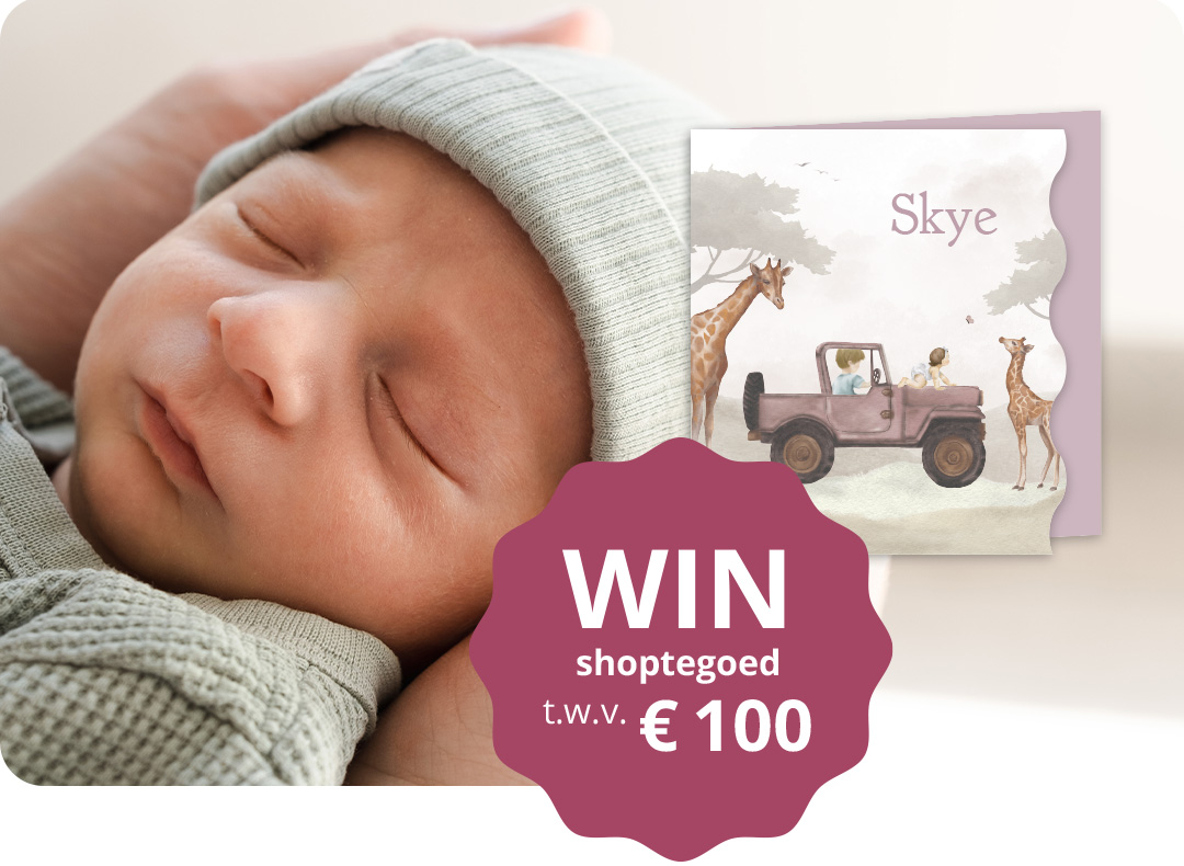 Geboortekaartjes winnen winactie babykaartje jongen meisje geboorte aankondiging