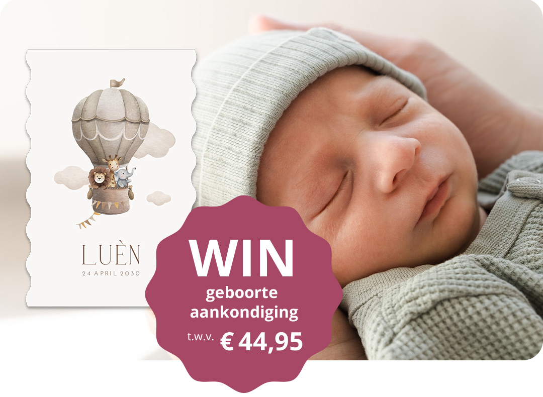 Geboortekaartjes winnen winactie babykaartje jongen meisje shoptegoed