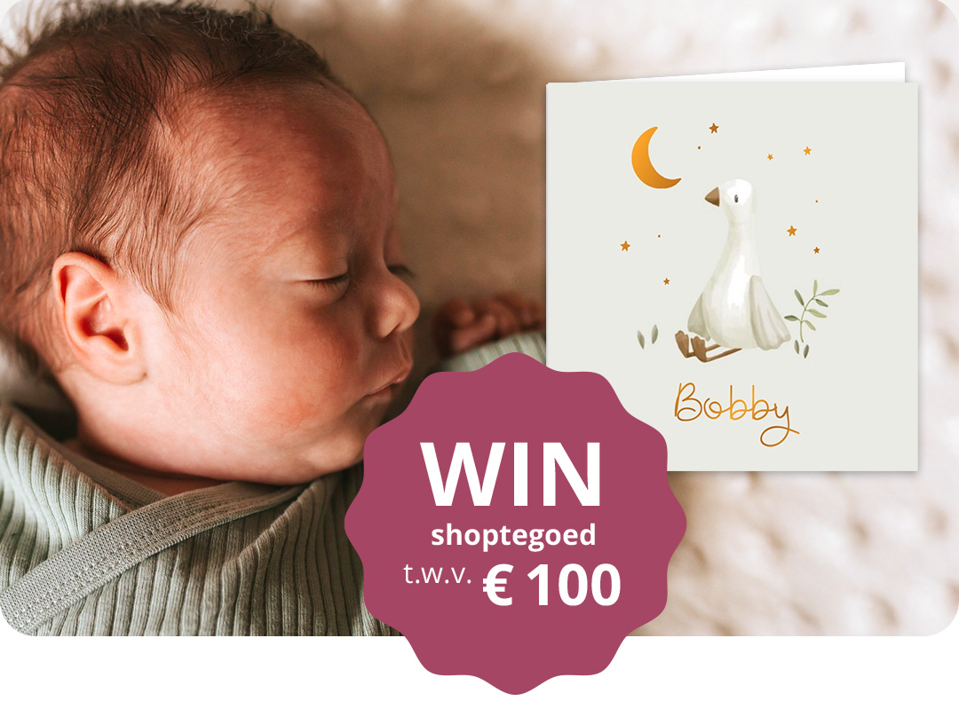 Geboortekaartjes winnen winactie babykaartje jongen meisje geboorte aankondiging