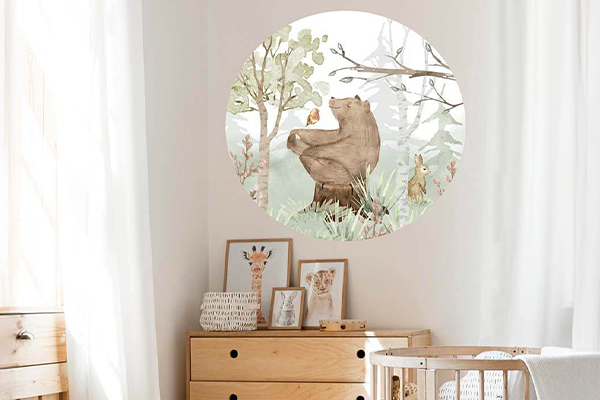 Babykamer: behangcirkel, behang, muursticker