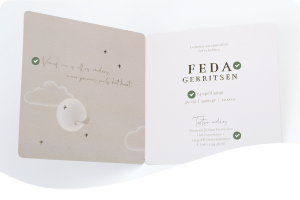 Handige checklist voor geboortekaartje