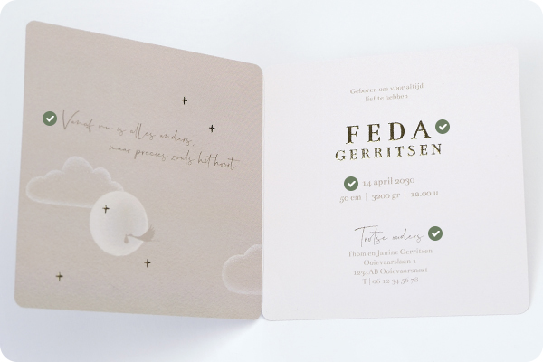 Handige checklist voor geboortekaartje