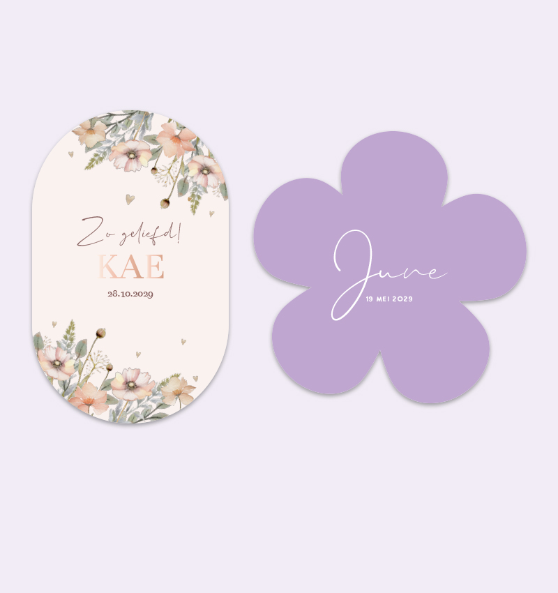 Geboortekaartjes bloemen meisje