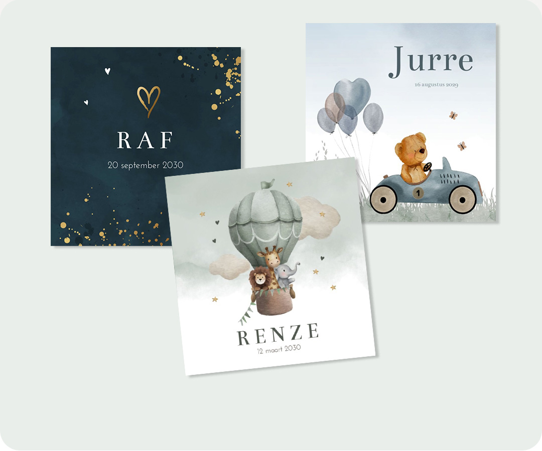 Geboortekaartjes voor een jongen