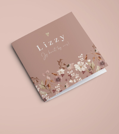 Geboortekaartjes met bloemen, droogbloemen, flowers, winterbloemen