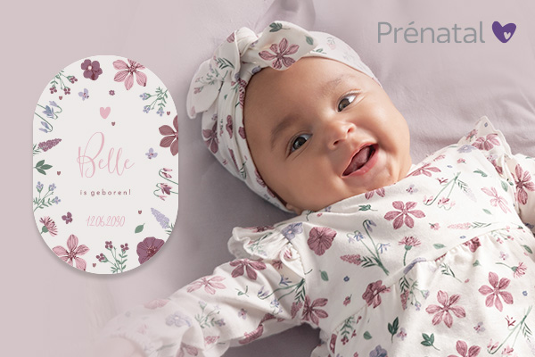 Geboortekaartjes Prénatal exclusief bloemen dieren