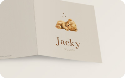 Geboortekaartjes trends voor een meisje, minimalistisch, dieren, foliedruk, hout