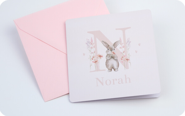 Geboortekaartjes met letters, initialen, beginletter, meisjes, jongens, neutraal,