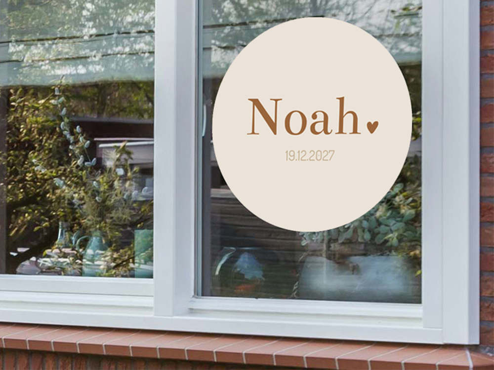 Raamsticker geboorte, geboortesticker voor het raam, raamdecoratie geboorte met naam