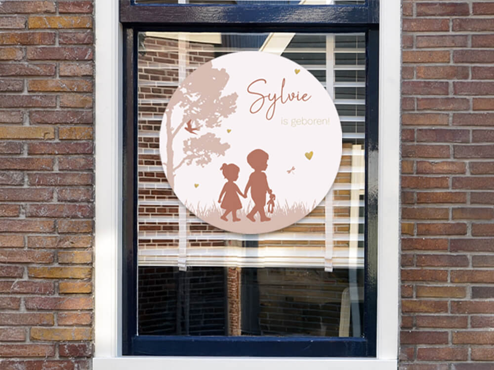 Geboorteaankondiging: raamsticker