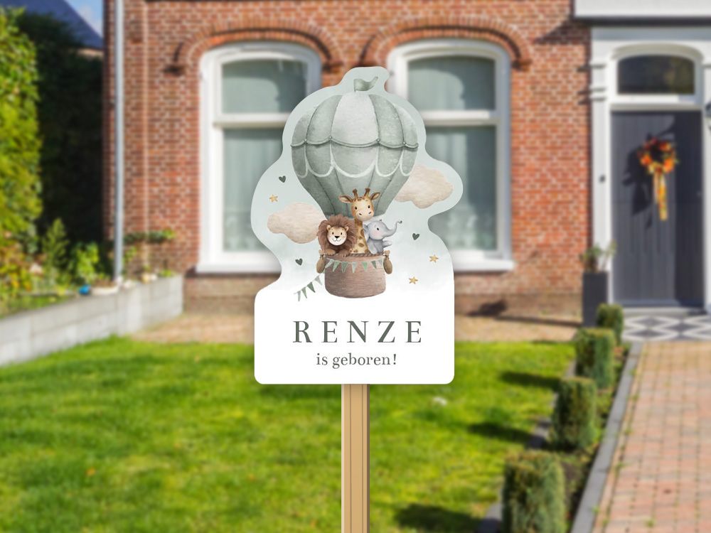 Tuinbord geboorte, geboortebord voor in de tuin, zelf een tuinbord ontwerpen