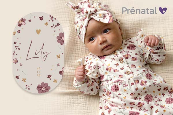 Geboortekaartjes Prénatal exclusief bloemen dieren